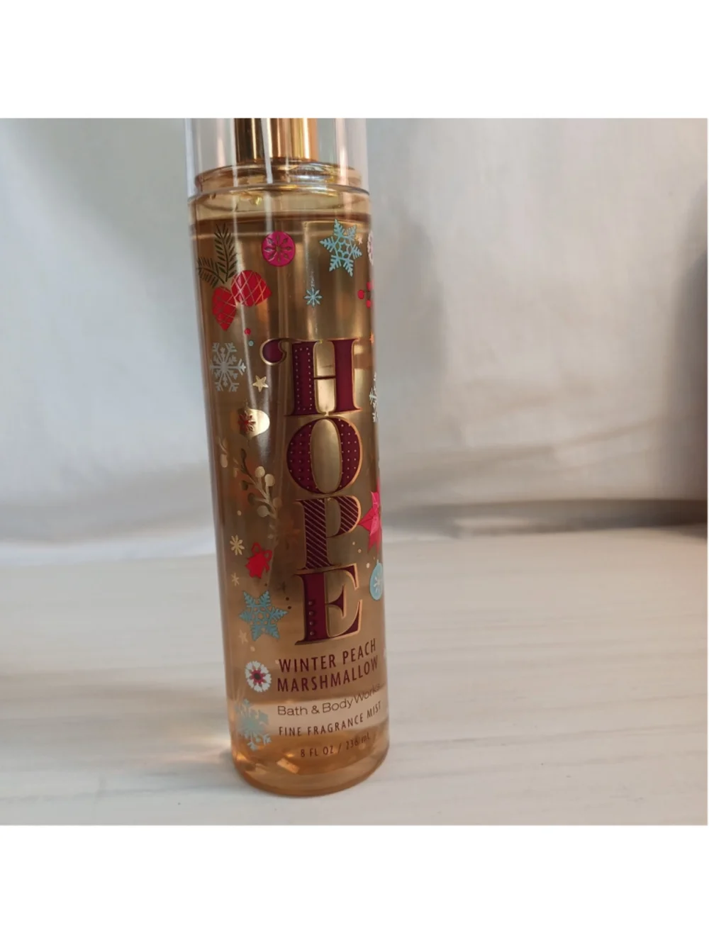 BATH & BODY WORKS HOPE WINTER PEACH MARSHMALLOW BODY MIST SPRAY 8 FL OZ